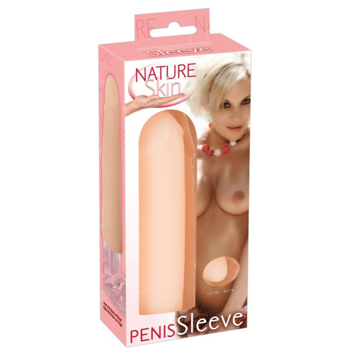 Телесная насадка на пенис Nature Skin - 15,5 см. (телесный)