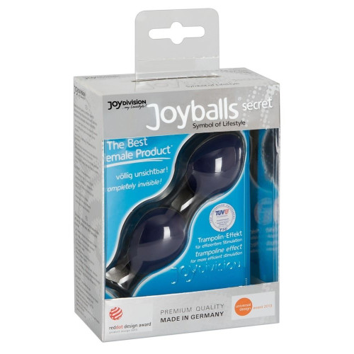 Синие вагинальные шарики Joyballs Secret (синий)