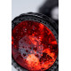 Черный анальный плаг с кристаллом красного цвета - 8,2 см. (красный)
