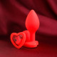 Красная анальная пробка  Сердечко  - 7,3 см. (красный)