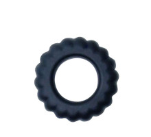 Эрекционное кольцо с крупными ребрышками Titan (черный)