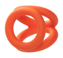 Оранжевое тройное эрекционное кольцо Liquid Silicone Tri-Ring (оранжевый)