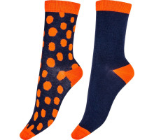 Набор из 2 пар носков Bamboo Socks - однотонные и в горошек (синий|S-M-L)
