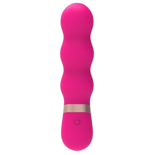 Розовый фигурный мини-вибратор Ripple Vibe - 11,9 см. (розовый)
