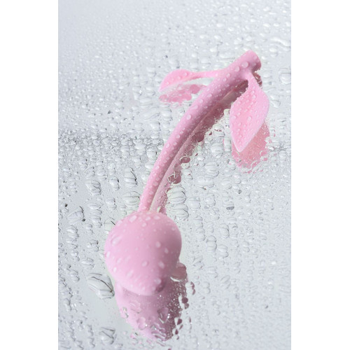 Розовый силиконовый вагинальный шарик с лепесточками (розовый)