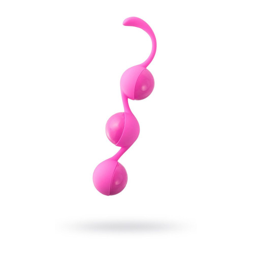 Розовые тройные вагинальные шарики из силикона DELISH BALLS (розовый)