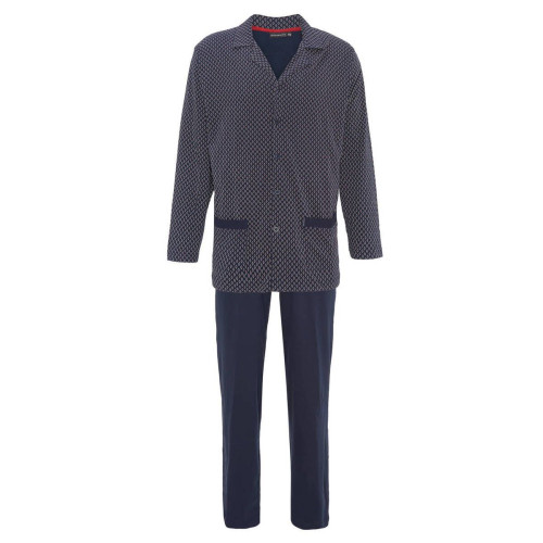 Мужская пижама из хлопкового трикотажа (синий|L)