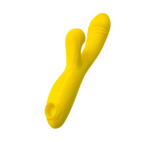 Желтый двусторонний вибратор Mia - 22 см. (желтый)