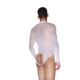 Белое полупрозрачное мужское боди с длинным рукавом (белый|L-XL)