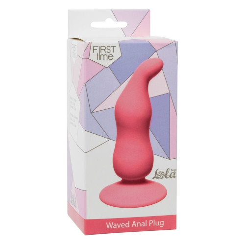 Розовая анальная пробка Waved Anal Plug Pink - 11 см. (розовый)