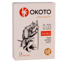 Тонкие презервативы OKOTO Thin Extra Soft - 3 шт. (прозрачный)