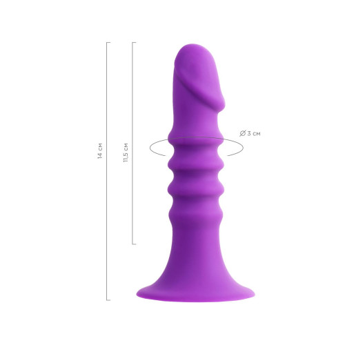 Фиолетовый анальный фаллоимитатор Drilly - 14 см. (фиолетовый)