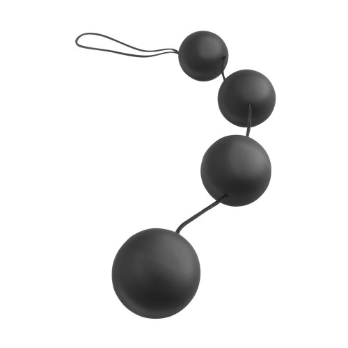 Анальная цепочка из 4 шариков Deluxe Vibro Balls (черный)