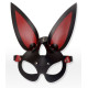 Черно-красная кожаная маска с длинными ушками (черный с красным)