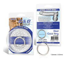 Стальное эрекционное кольцо STEEL COCK RING - 3.5 см. (серебристый)