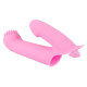 Нежно-розовая двойная вибронасадка на палец Vibrating Finger Extension - 17 см. (нежно-розовый)