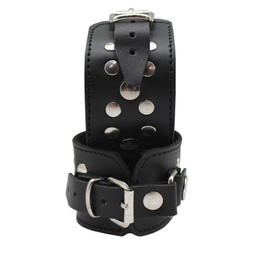 Декоративные наручники на кожаной подкладке (черный)
