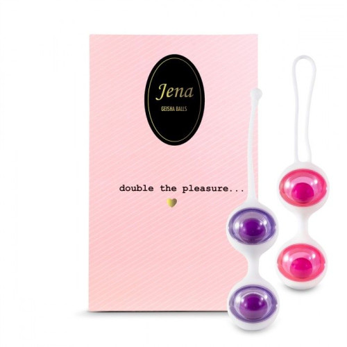 Комплект вагинальных тренажеров Jena Geisha Balls (фиолетовый с розовым)