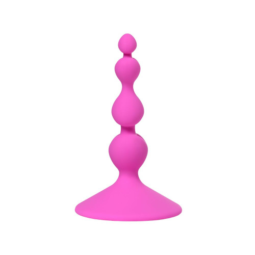 Розовая силиконовая анальная пробка Loverty - 8 см. (розовый)
