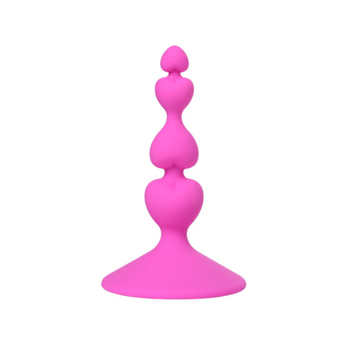 Розовая силиконовая анальная пробка Loverty - 8 см. (розовый)