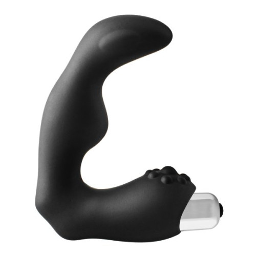 Черный вибромассажер простаты FantASStic Vibrating Prostate Massager - 11,3 см. (черный)