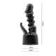 Чёрная насадка на вибромассажёр для клиторально-вагинального массажа (черный)