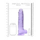 Фиолетовый фаллоимитатор Realrock Crystal Clear 9 inch - 25 см. (фиолетовый)