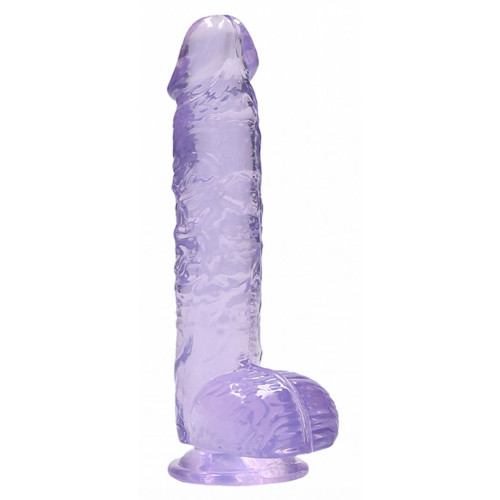 Фиолетовый фаллоимитатор Realrock Crystal Clear 9 inch - 25 см. (фиолетовый)