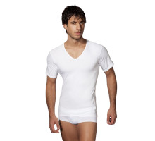 Классическая футболка из хлопка с V-образным вырезом Doreanse Cotton Basic (белый|XL)