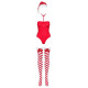 Очаровательное боди Kissmas в новогоднем стиле (красный с белым|L-XL)