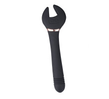 Черный двусторонний вибратор Key Control Massager Wand в форме гаечного ключа (черный)