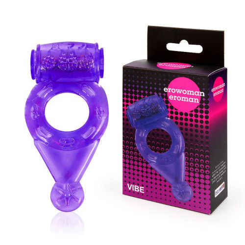 Фиолетовое эрекционное виброкольцо с шипиками (фиолетовый)