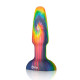 Разноцветная анальная пробка с эффектом римминга Peace & Love Tie-Dye - 15,2 см. (разноцветный)