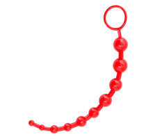Красная анальная цепочка Black&Red - 31 см. (красный)