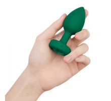Зеленая анальная вибровтулка с кристаллом Vibrating Jewel Plug M/L - 10,5 см. (зеленый)