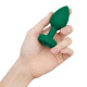 Зеленая анальная вибровтулка с кристаллом Vibrating Jewel Plug M/L - 10,5 см. (зеленый)