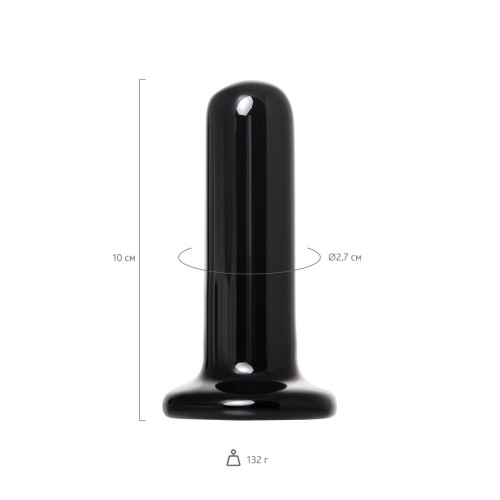 Черный стеклянный мини-вибратор - 10 см. (черный)