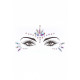 Эротический комплект с наклейкой на лицо Bra Set With Garters & Dazzling Sticker (розовый с белым|S-M-L)