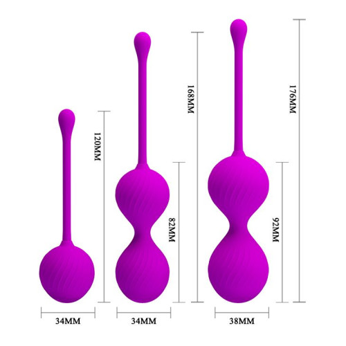 Набор лиловых вагинальных шариков Kegel Ball (лиловый)