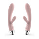 Нежно-розовый вибратор Alice с клиторальным отростком - 20 см. (нежно-розовый)