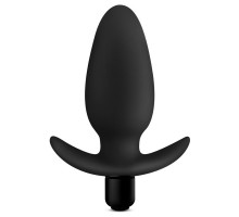 Черная анальная вибропробка Silicone Saddle Plug - 12,1 см. (черный)