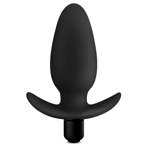 Черная анальная вибропробка Silicone Saddle Plug - 12,1 см. (черный)