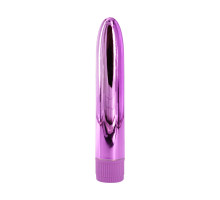 Лиловый глянцевый пластиковый вибратор - 14 см. (лиловый)