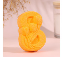 Бомбочка для ванны «С 8 марта - с тюльпанами» с ароматом персика - 110 гр. (оранжевый)