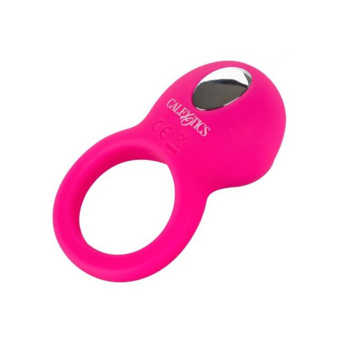 Ярко-розовое эрекционное кольцо Silicone Rechargeable Teasing Tongue Enhancer (ярко-розовый)