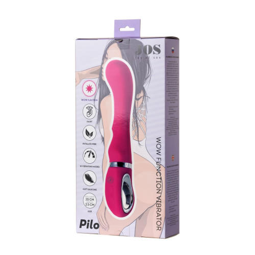 Розовый вибратор JOS PILO с WOW-режимом - 20 см. (розовый)
