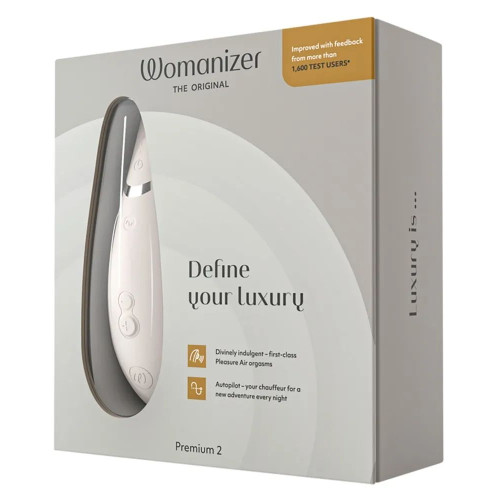 Светло-серый клиторальный стимулятор Womanizer Premium 2 (светло-серый)