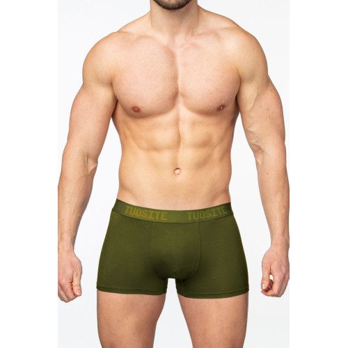 Однотонные мужские трусы-боксеры из модала (зеленый|M)