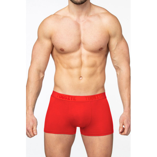 Однотонные мужские трусы-боксеры из модала (красный|XL)