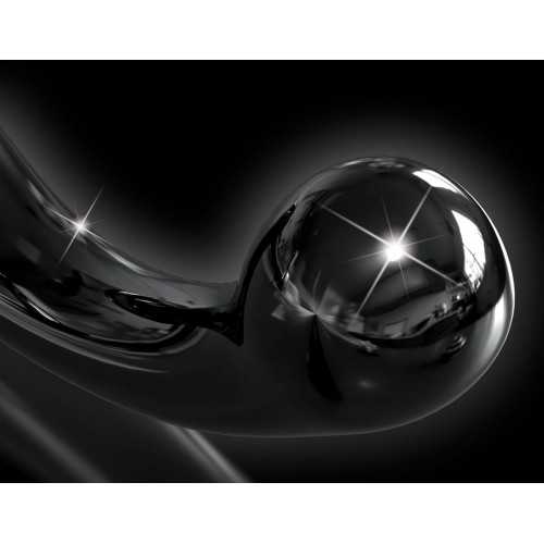 Черный стеклянный фаллоимитатор Icicles №87 с силиконовой присоской - 15,5 см. (черный)